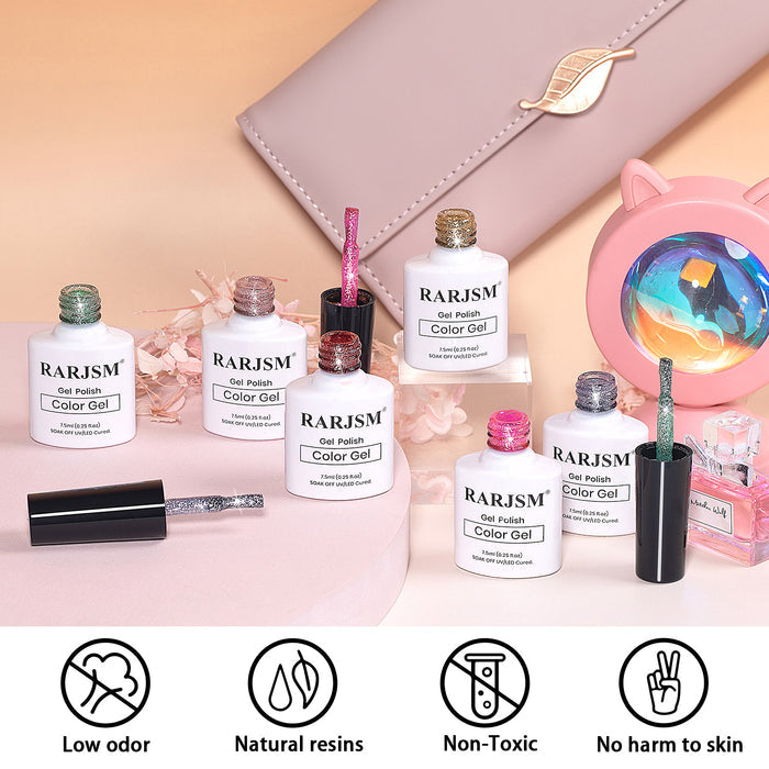 Flash Sale Shiny Platinum Cat Eye Gel Nail Polish Set 6pcs 7.5ml - 51% OFF Limited Time Sale