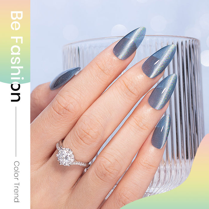 6-Color Holographic Cat Eye Gel Nail Polish Set $21.99