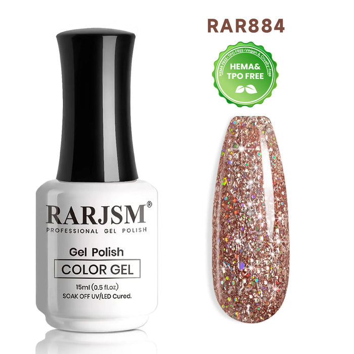 Flash Sale Starlight Bronze Glitter Gel Nail Polish 15ml RAR884 - 60% OFF Limited Time Sale