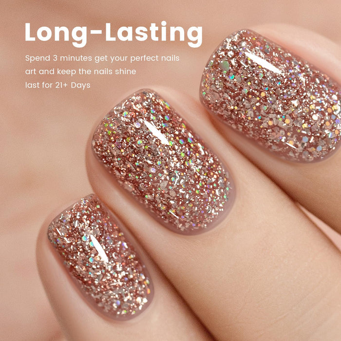 Flash Sale Starlight Bronze Glitter Gel Nail Polish 15ml RAR884 - 60% OFF Limited Time Sale