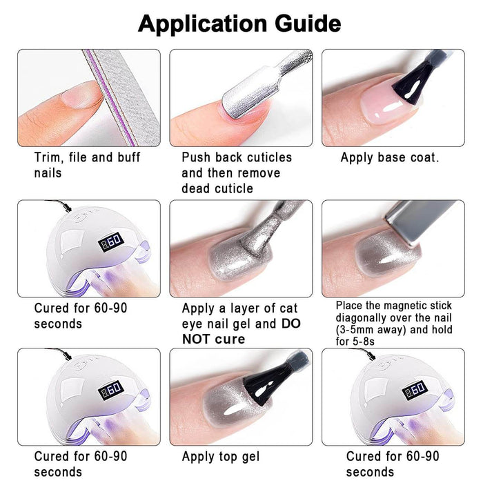 Rarjsm Velvet Cat Eye Gel Polish Kit | 7 Pcs Moonlit Melody $24.99