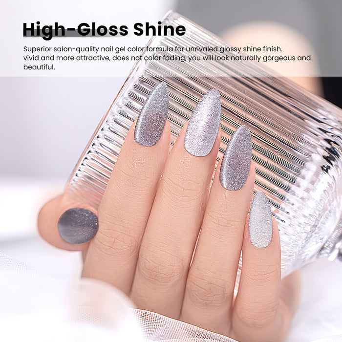 Flash Sale White Cat Eye Gel Nail Polish Set 6 Colors 7.5ml - 52% OFF Limited Time Sale