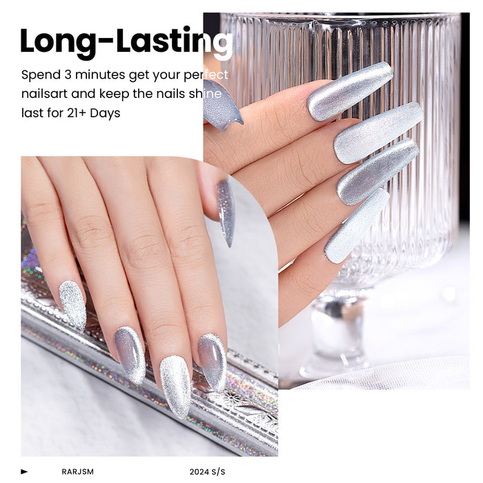 Flash Sale White Cat Eye Gel Nail Polish Set 6 Colors 7.5ml - 52% OFF Limited Time Sale
