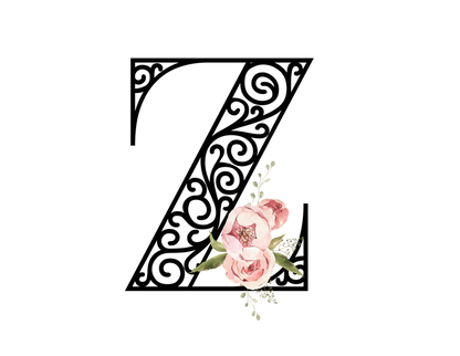 Floral Letter: Letter Z - Peony Toddler Tee - Personalizable - Whippie's