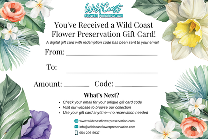 Blank Wild Coast Flower Preservation gift card template