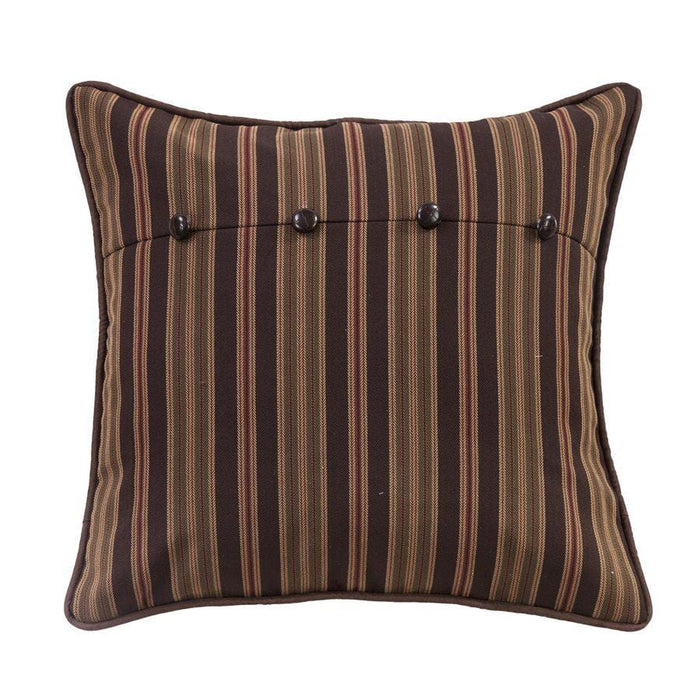 Forest Pine Stripe Euro Sham - Brown, Tan, Olive & Burgundy Euro Sham