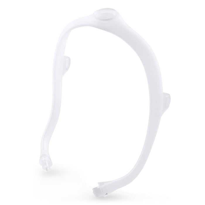 A transparent silicone frame designed for CPAP/BiPAP masks, showing a full face mask attachment area.