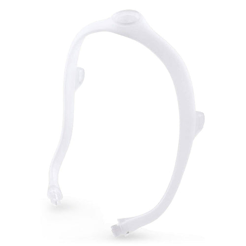 A transparent silicone frame designed for CPAP/BiPAP masks, showing a full face mask attachment area.
