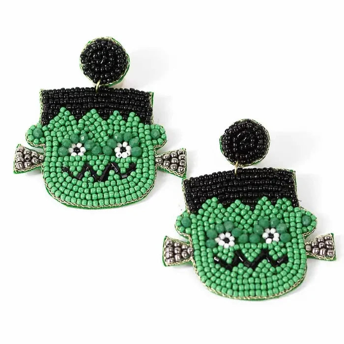 Frankenstein Beaded Earrings