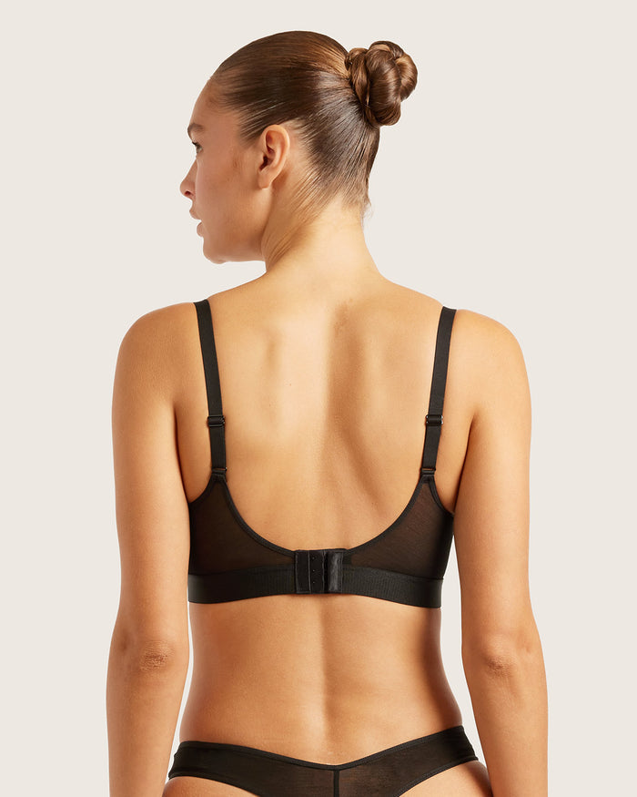 FreeMesh Full Bust Wireless Bra - Black