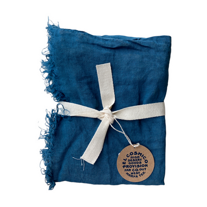 Fringed Linen Pillow Case | Indigo