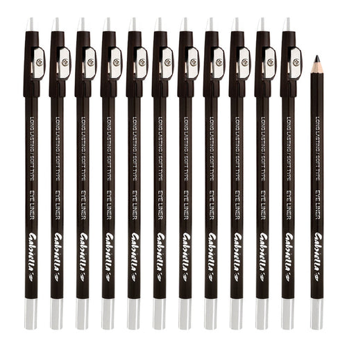 Gabriella Eyeliner and Sharpener 12pcs (GBLE02-Dark Brown) - ikatehouse