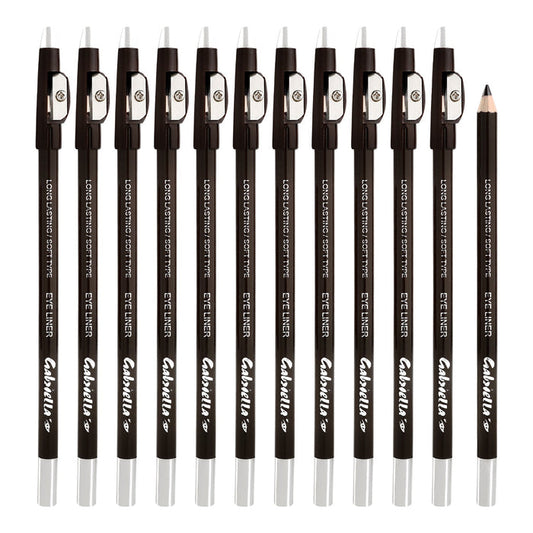 Gabriella Eyeliner and Sharpener 12pcs (GBLE02-Dark Brown) - ikatehouse