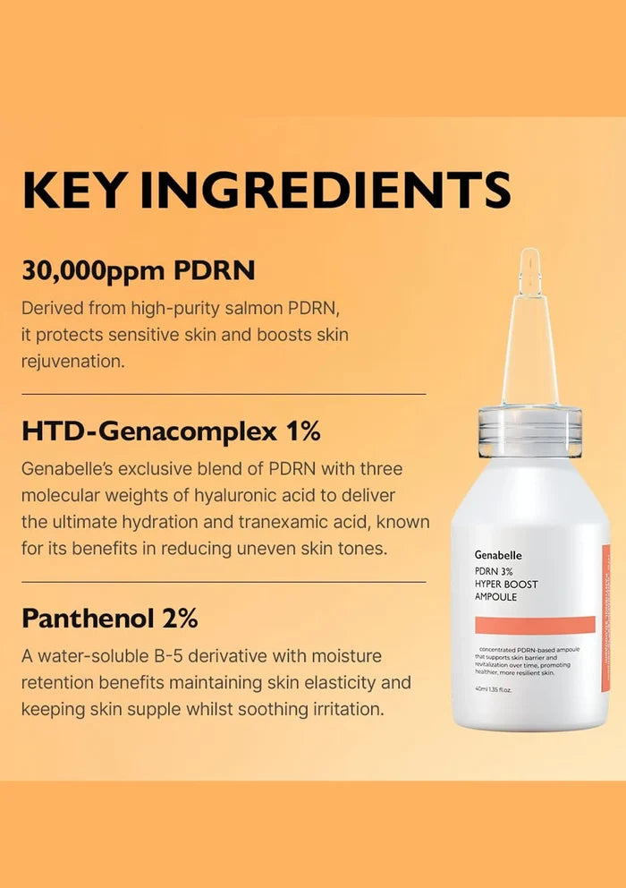 Product packaging with key ingredients listed on an orange background
