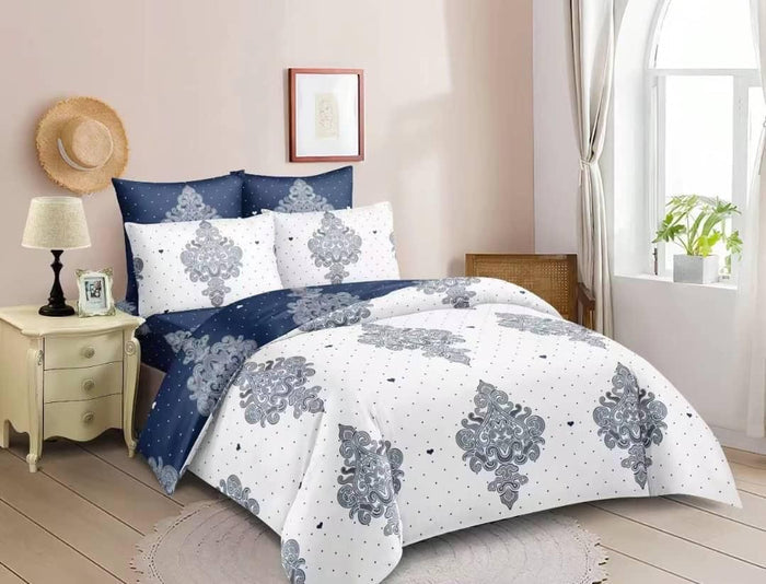 Generic 5x6 Heavy 4 pc Duvet cover andbetsheet- multi color