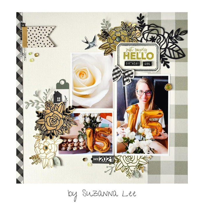 Gina K. Designs - Deco Foil Adhesive Transfer Sheets - Blooming Friendship. Make your mark with Deco Foil Adhesive Transfers designs and coordinating words in the signature Unity style. Available at Embellish Away located in Bowmanville Ontario Canada. Example by Suzanne Lee.