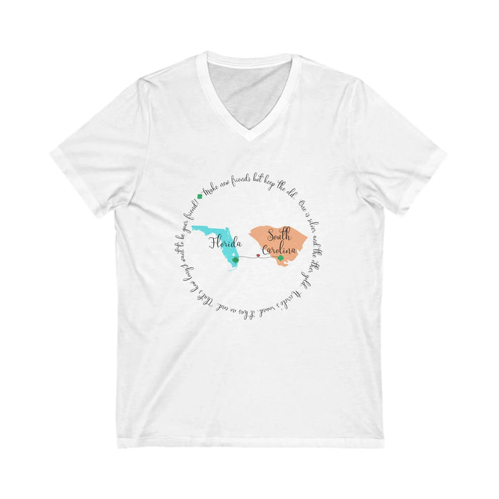 Girl Scout Friendship Moving to New State V-Neck T-shirt - Personalizable - Whippie's