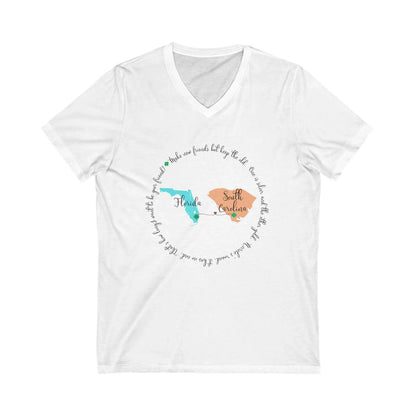 Girl Scout Friendship Moving to New State V-Neck T-shirt - Personalizable - Whippie's