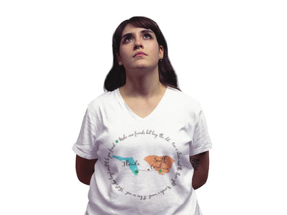Girl Scout Friendship Moving to New State V-Neck T-shirt - Personalizable - Whippie's
