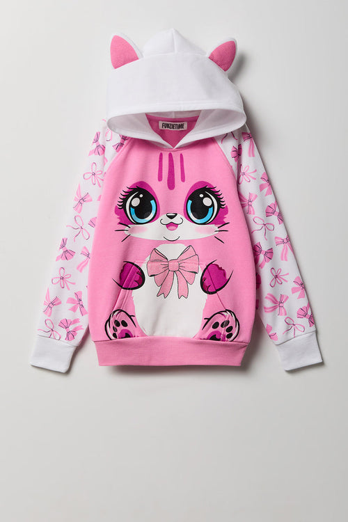 Girls 3D Cat Character Hoodie