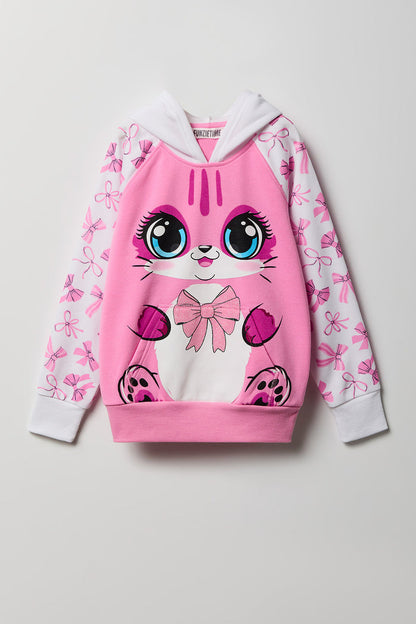 Girls 3D Cat Character Hoodie