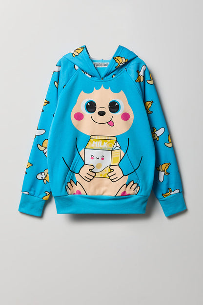 Girls 3D Monkey Character Hoodie