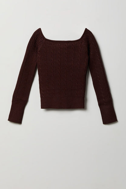 Girls Bow Neckline Sweater