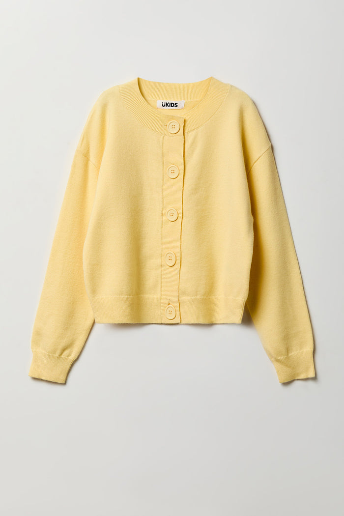 Girls Button Front Cardigan