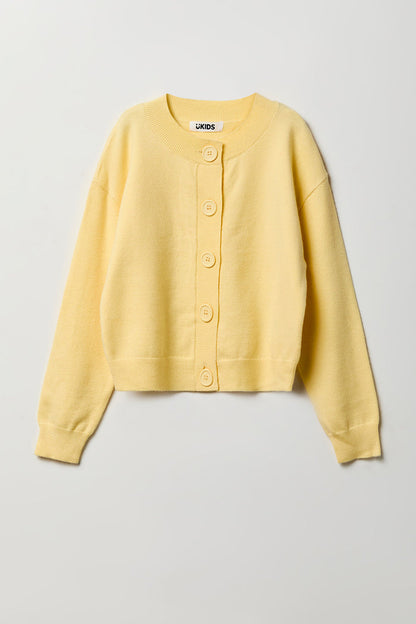 Girls Button Front Cardigan