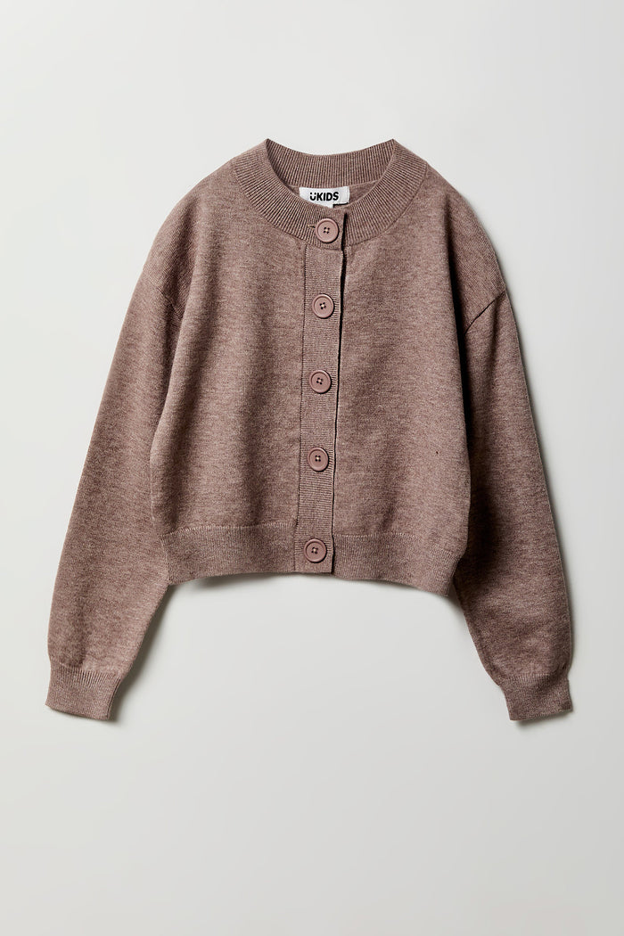 Girls Button Front Cardigan