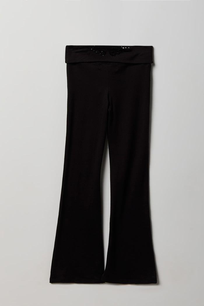 Girls Foldover Waist Flare Legging