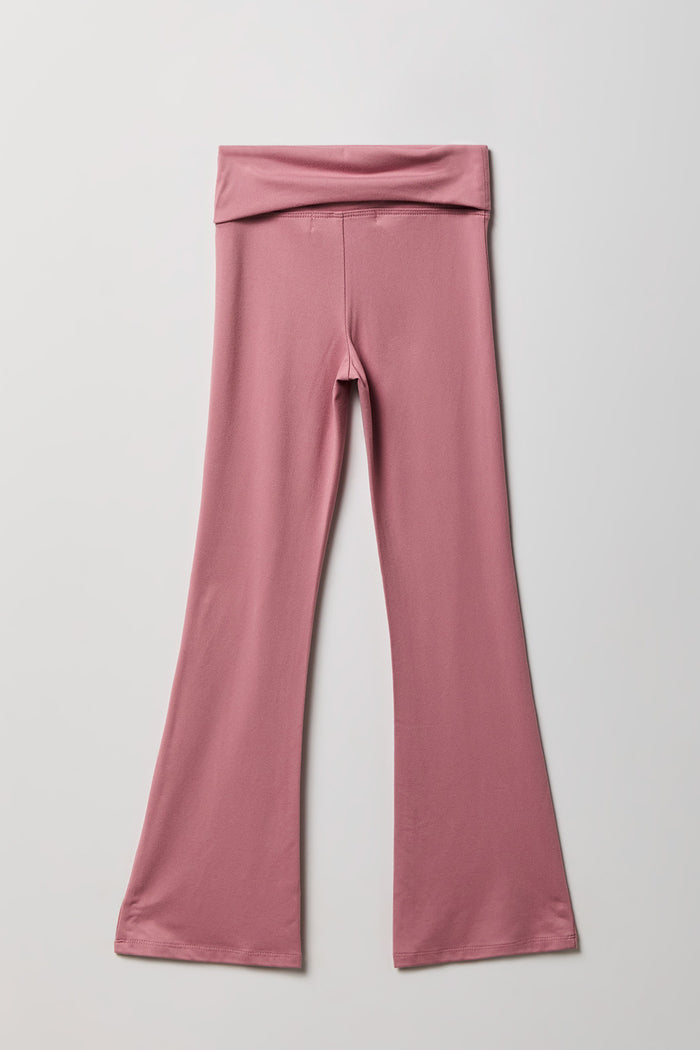 Girls Foldover Waist Flare Legging