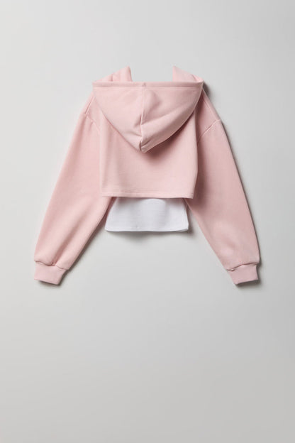Girls Graphic Fleece Hoodie & Tank Set