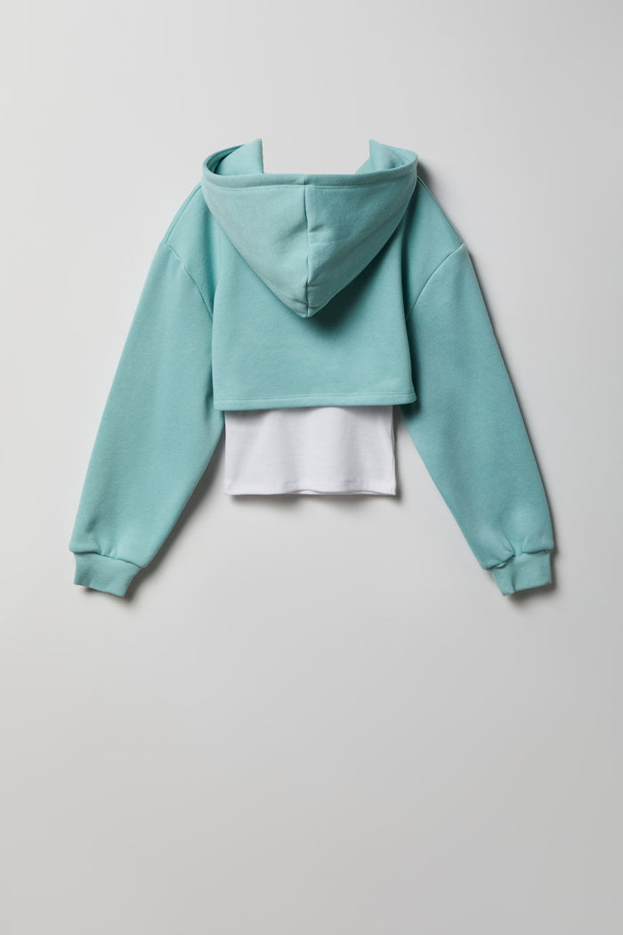 Girls Graphic Fleece Hoodie & Tank Set