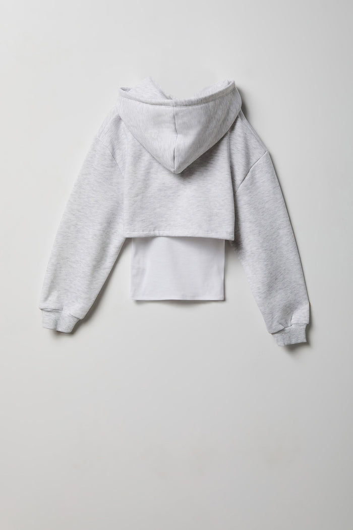 Girls Graphic Fleece Hoodie & Tank Set