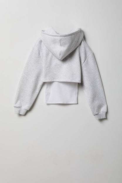 Girls Graphic Fleece Hoodie & Tank Set