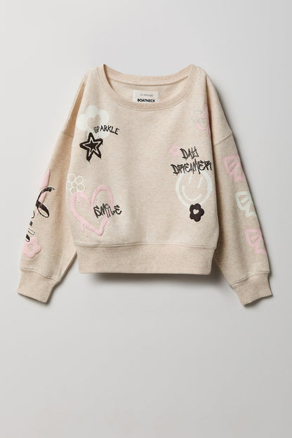 Girls Graphic Fleece Sweatshirt