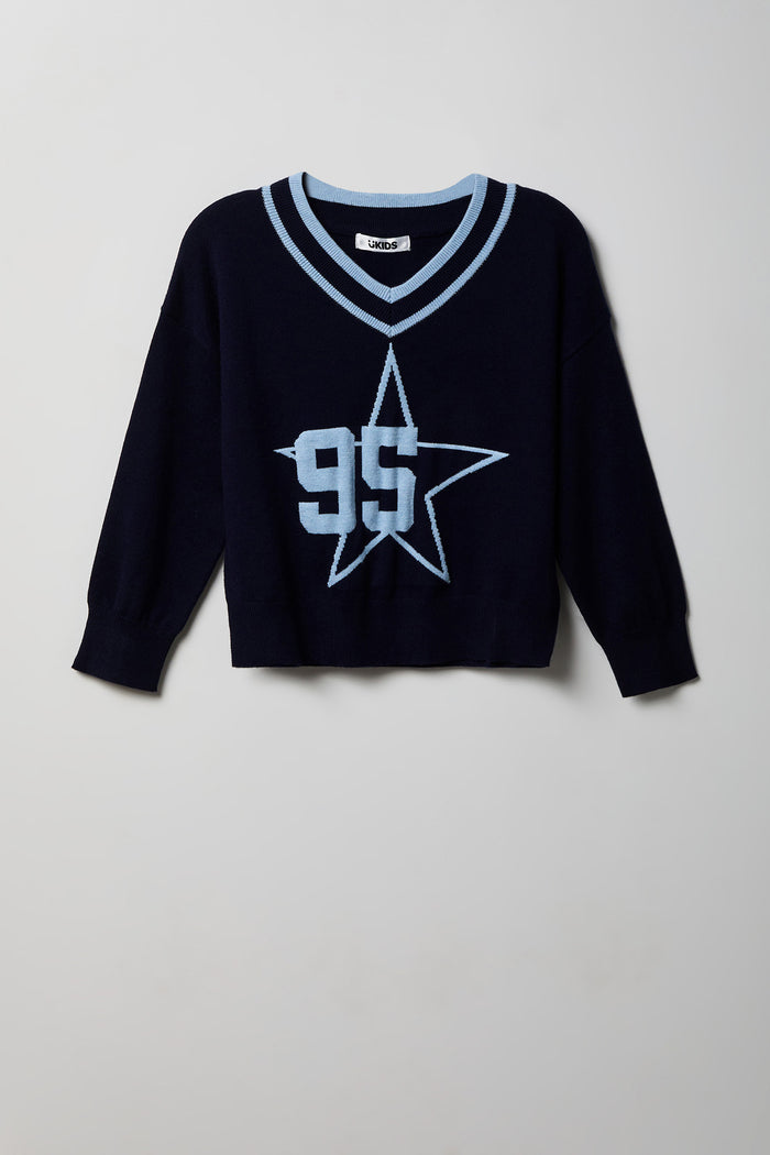 Girls Jacquard Knit Sweater