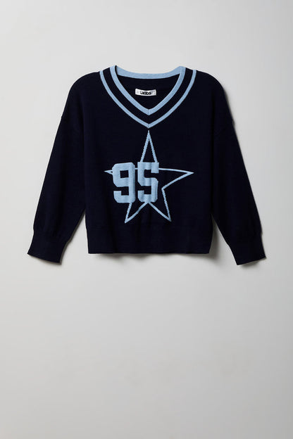 Girls Jacquard Knit Sweater