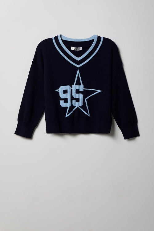 Girls Jacquard Knit Sweater