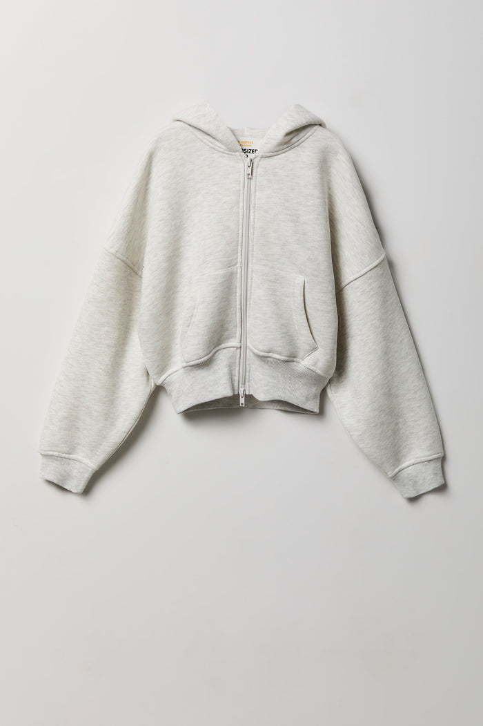 Girls Luxe Fleece Oversized Zip Hoodie