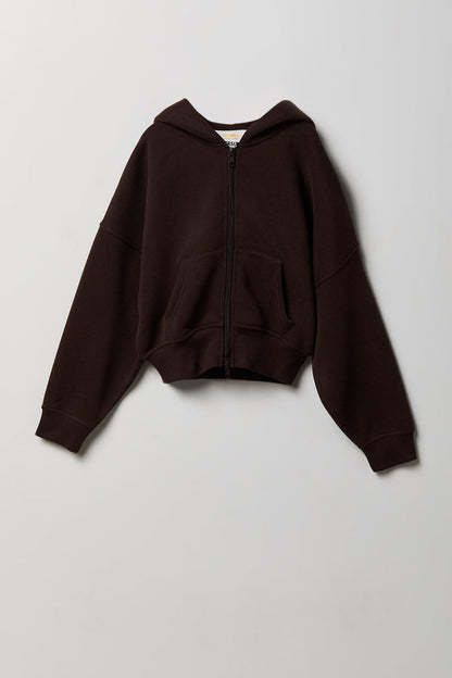 Girls Luxe Fleece Oversized Zip Hoodie