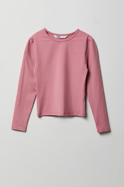 Girls Ribbed Long Sleeve Top