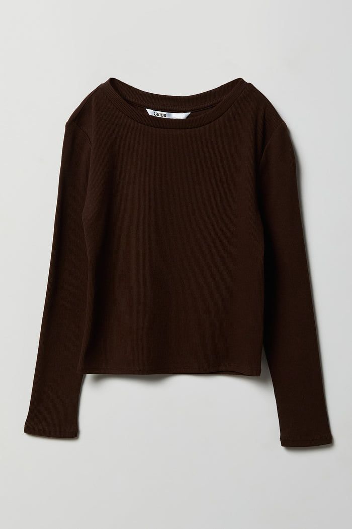 Girls Ribbed Long Sleeve Top