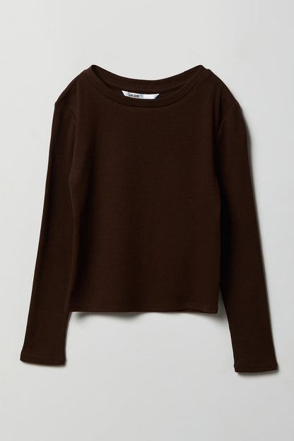 Girls Ribbed Long Sleeve Top