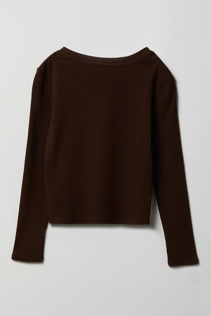 Girls Ribbed Long Sleeve Top