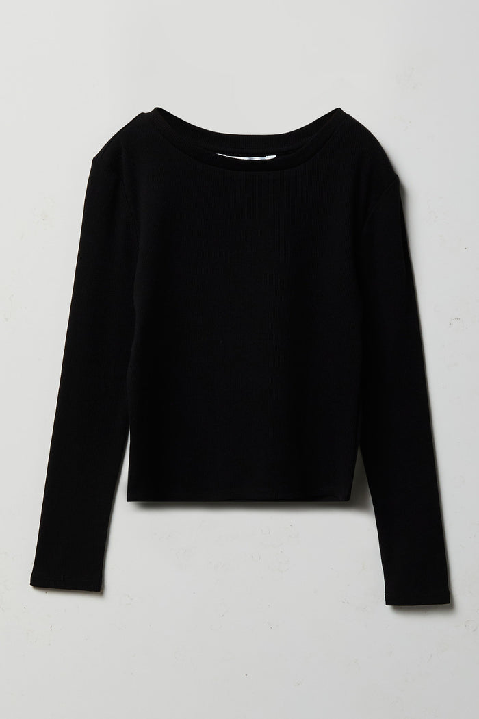 Girls Ribbed Long Sleeve Top