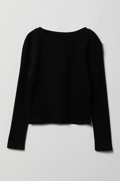 Girls Ribbed Long Sleeve Top