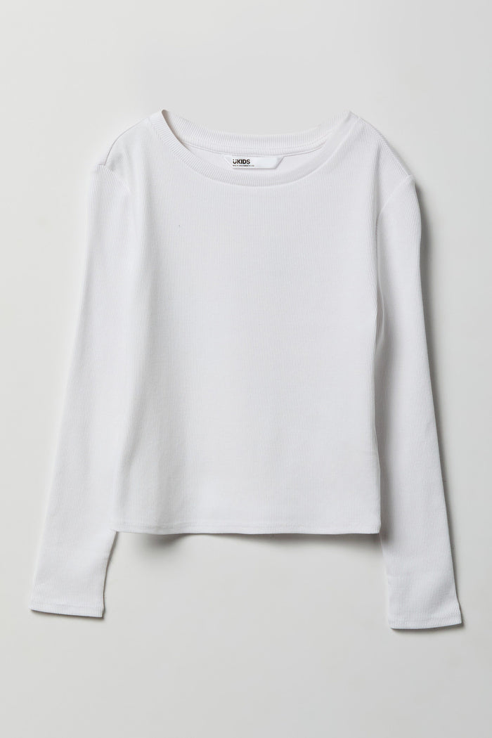 Girls Ribbed Long Sleeve Top