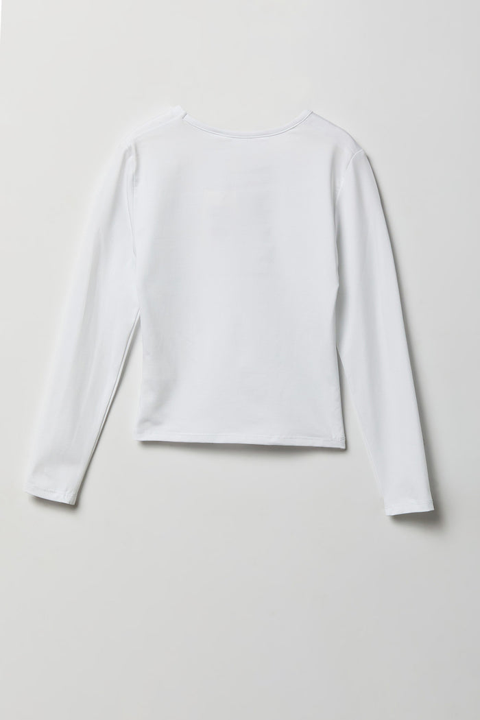 Girls Ribbed Long Sleeve Top